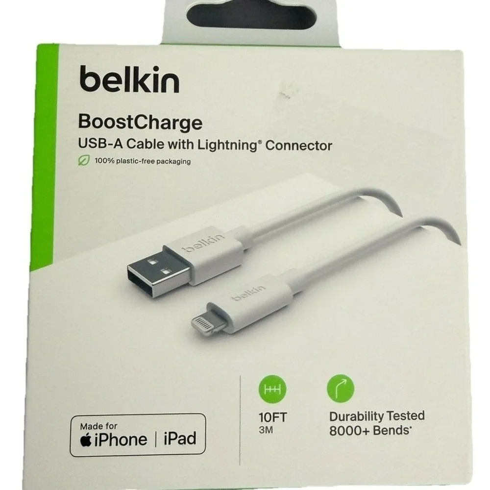 Belkin BOOST CHARGE MFi-Certified Lightning to USB-A‎ 3M/10ft Cable New